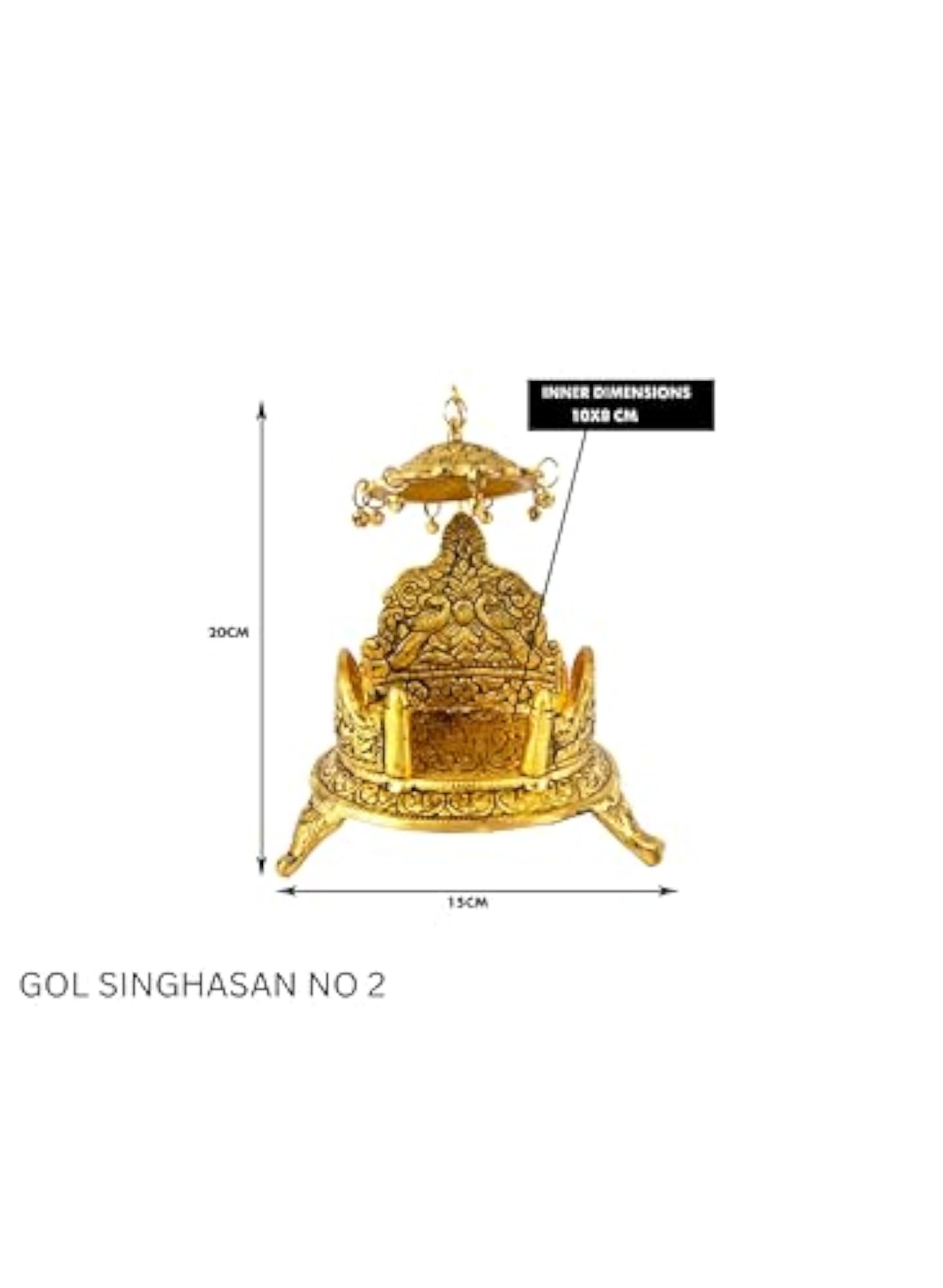 Gold Plated Decorative Singhasan with Umbrella Top