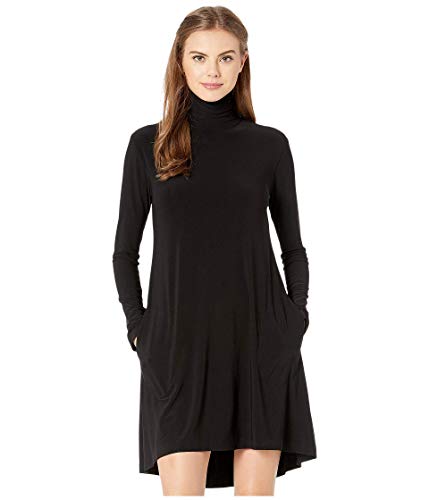 Norma Kamali Women's Long Sleeve Turtle Swing Dress Black X-Small