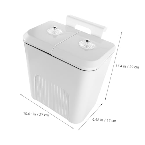Caneca de basura rectangular de pared 9L blanca miniatura 2