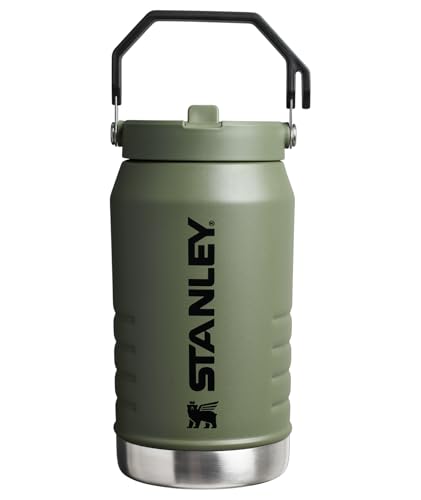 Image of STANLEY IceFlow Flip Straw 2.0 Jug, 64 oz, Dried Pine | Easy Carry Handle | Twist On Lid and Flip Up Straw | Leakproof Water Bottle | Insulated Stainless Steel | BPA-Free