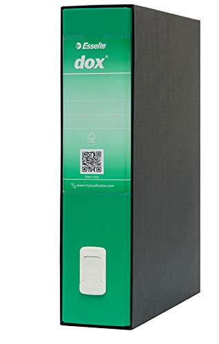 Rexel Esselte Dox 2 Raccoglitore a Leva Formato Protocollo D8, A4, Verde, Confezione da 6 Pezzi