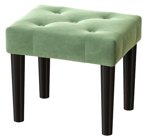 viewcare Taburetes otomanos, reposapiés pequeño y suave con patas de madera, reposapiés para sofá, asiento adicional para sala de estar, entrada, oficina