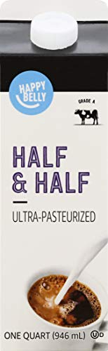 Amazon Brand - Happy Belly Half & Half, Ultra-Pasteurized, Kosher, 32 Fl Oz #TOP16