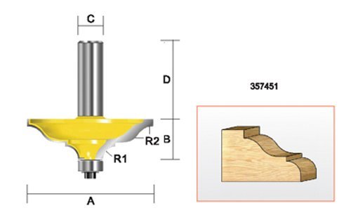Kempston 357411 Thumbnail Bit, 1/2-Inch Shank, 2-1/2-Inch Cutting Diameter, 3/4-Inch Cutting Length