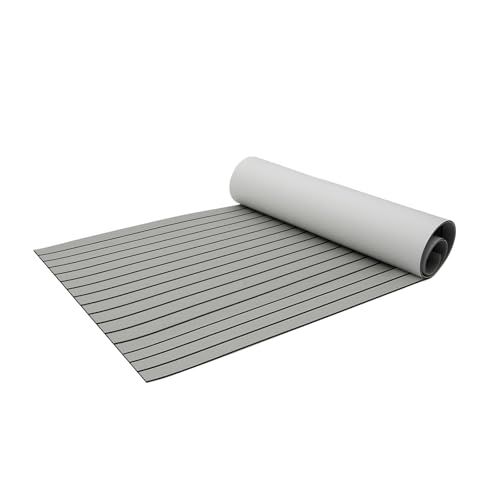 AOOUNGM Revêtement de Sol Autocollant pour Bateau, Tapis de Sol en Mousse EVA Antidérapante, 240 x 90 cm Teck Tapis Pont de Bateau pour Yachts, Terrasses, Salle de...