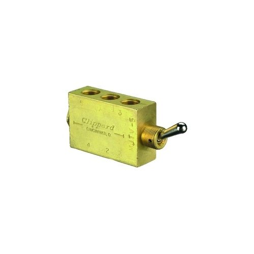 Clippard MJTV-5 4-Way Toggle Valve, Enp Steel Toggle, 1/8" NPT, 10.5 SCFM at