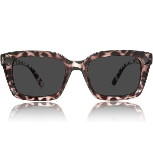 JiSoo Oversized Reader Sunglasses Women Square Reading Sunglasses for Women 1.5, Stylish Large Reader Sunglasses Women 1.5 with UV400