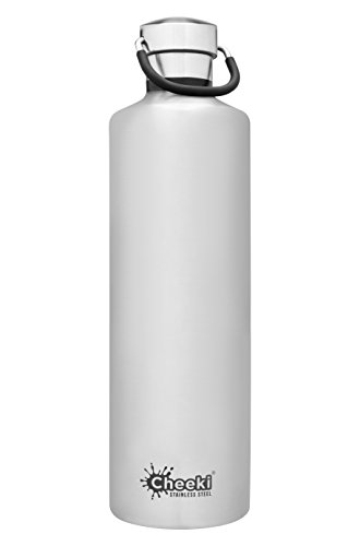 CHEEKI Stainless Steel Water Bottle, Insulated Classic Range (1 L/34 oz); Reusable Metal Sports Thermos, BPA-Free and Safe Drink Bottle, Cool Thermal Flask for Running, Gym, Cycling and School CHEEKI Stainless Steel Water Bottle, Insulated Classic Range (1 L/34 oz); Reusable Metal Sports Thermos, BPA-Free and Safe Drink Bottle, Cool Thermal Flask for Running, Gym, Cycling and School