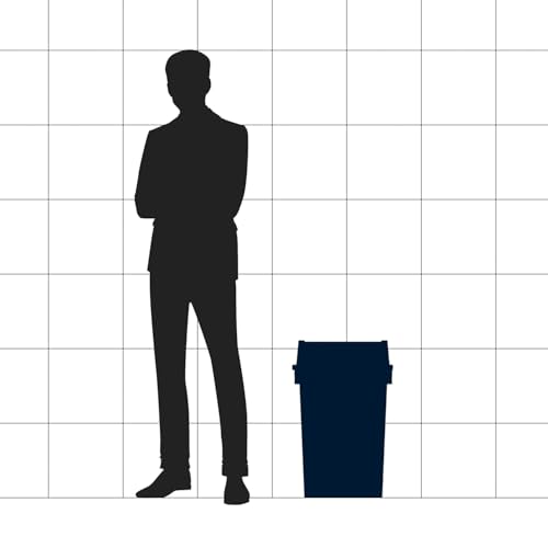 Image of Square Commercial Trash Can (Trash Can with Lid, Brown, 19 Gallon)