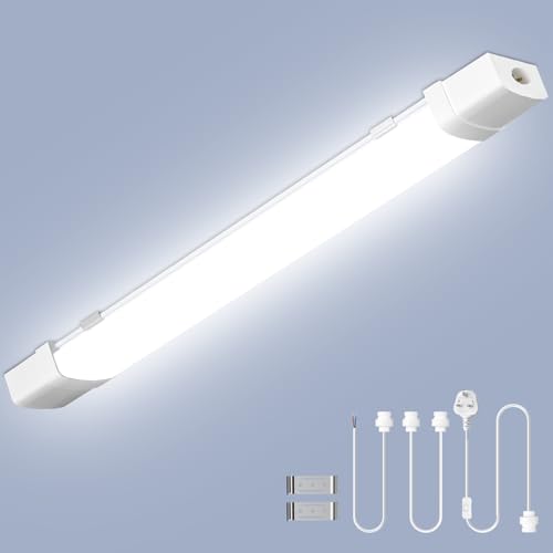 Viugreum Linkable 4FT 120CM Led Batten Light with Motion, 40W 6500K Plug&Switch Tube Shed Loft Light, IP43 Plug in Strip Sensing Lights for Garage Office Workshop Basement Bathroom Hotel Kitchen Viugreum Linkable 4FT 120CM Led Batten Light with Motion, 40W 6500K Plug&Switch Tube Shed Loft Light, IP43 Plug in Strip Sensing Lights for Garage Office Workshop Basement Bathroom Hotel Kitchen