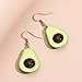 Just Follow Tropical 2pcs Yellow Ruit Green Leaf Pineapple Earings Pendant Necklace Suit for Women Fashion Dangle Earings Jewellery (G-Avocado)