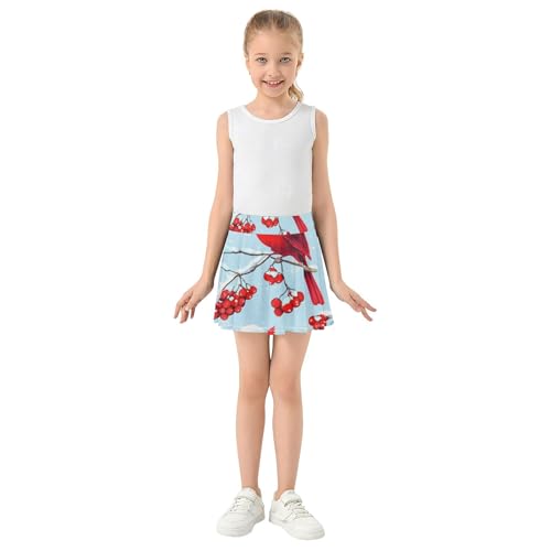 Girls Skorts Athletic Shorts Winter Red Birds Tennis Skirts for Kids Kid Teen Teen Cheer 3t3