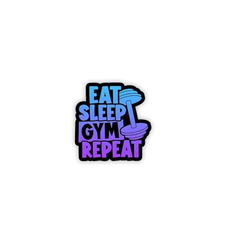 Image of Funny Fridge Magnet for Refrigerator Door Magnet Stickers | Gift | Decorative Items for Kitchen & Home Decor Magnet Sticker (Eat Sleep Gym Repeat)