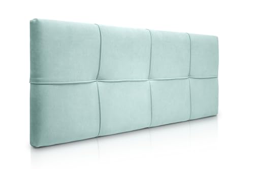 SUENOSZZZ-ESPECIALISTAS DEL DESCANSO Cabecero de Cama tapizado, Modelo Square para Camas de 90 (100 x 57 cm) Tela Verde Agua