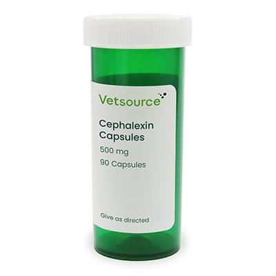 Cephalexin Capsules for Animals, 500 mg, 90 Capsules