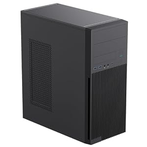 Enterprise Mid ATX Business PC Case, For Schools/Offices Midi Tower Case With USB 3.0 And USB-C Ports, 500W PSU Fitted, Black