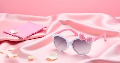 Image of Dervin UV Protected Girl's Bow Cute Sunglasses Baby Personality Cartoon Travel Sunshade Glasses