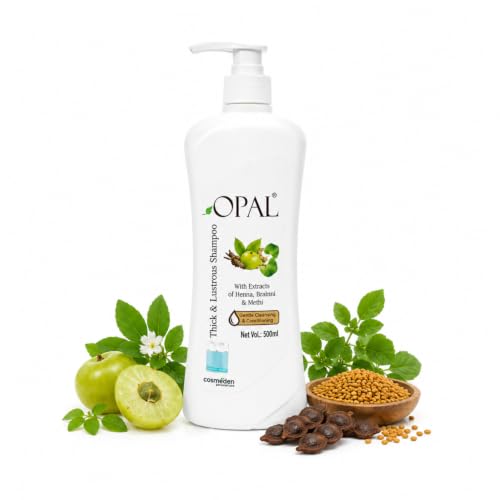 Image of OPAL Thick & Lustrous Herbal Shampoo with Henna, Brahmi & Methi | For Soft & Healthy Hair | 500 ml