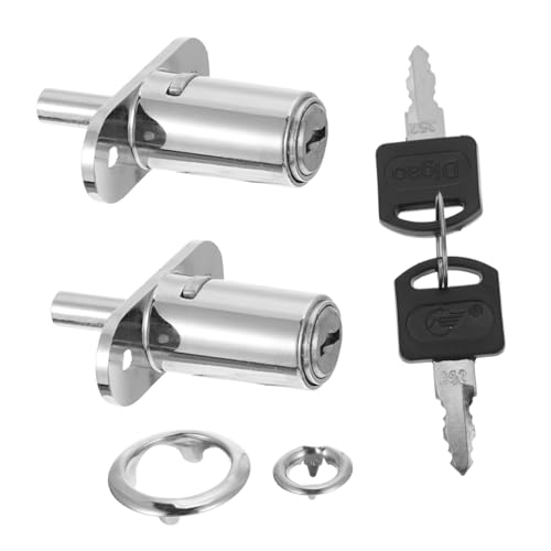 HAMPPLIES 2個キー付き錠前 キャビネット引き戸ロック 家具用錠後付け対応 収納ワードローブ用