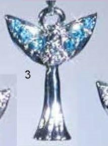 Birthstone Crystal Guardian Angel Pendant Necklace in Gift Box - Birthday (March - aquamarine blue)