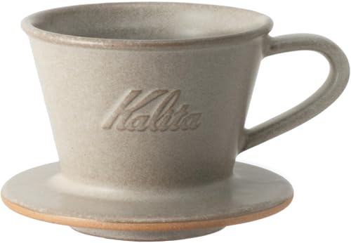 カリタ Kalita コーヒー ドリッパー 美濃焼 保温性が高い 陶器1~2人用 DACHI & KalitaMI 155 サンドベージュ #01101 ウェーブシリーズ 日本製 ドリップ 器具 一人用 二人用 1杯用 2杯用