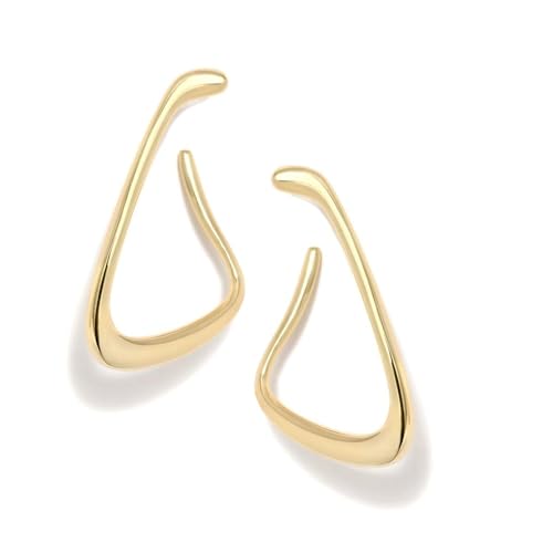 Pendientes Criollas Pertegaz Chapados Oro mujer CUT OUT 45mm. abstractos latón