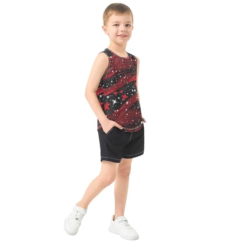 JUNZAN Golden Sun Moon Stars Boho Boys Performance Tank Top Sleeveless Teens Vest Toddler Tank Undershirt for Gym Beach 3T4