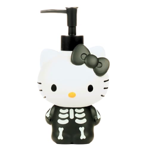 Franco Distributeur de Savon en résine, Pompe Squelette Hello Kitty Noire