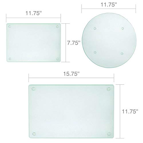 Set de 4 tablas redondas de vidrio templado para cocina miniatura 7
