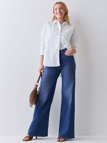 Image of KOTTY Women's High Waist Straight Fit Denim Jeans | Stretchable| Wide Leg & Regular Fit Stylish Wear