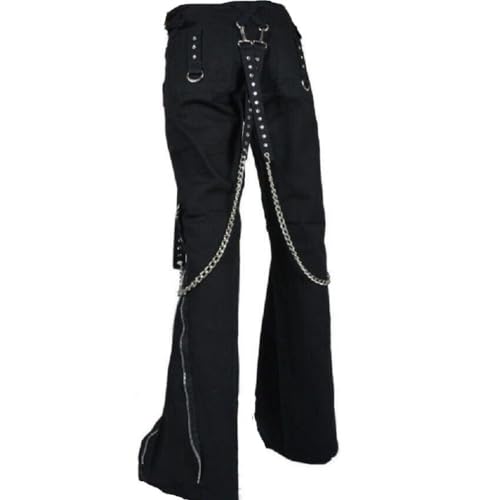 New Women Pants Goth Punk Emo Pants Baggy Bell Bottom Jeans Y2k Wide Leg Jeans Harajuku Grunge Pants Hip Hop Clothes/USA2