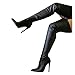 Women's Over The Knee Boots Pointed Toe Stiletto High Heels Thigh High Boots Zipper PU Fashion Fall Long Sexy Boots (a-Black, 7)