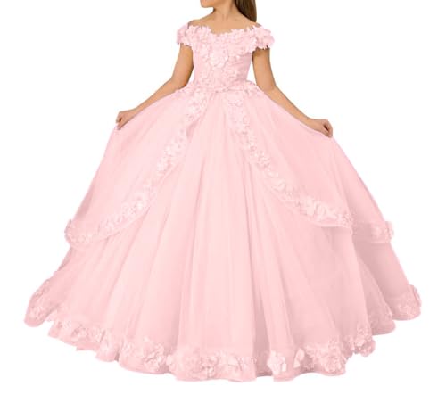 Lace Appliques Flower Girl Dress - First Communion Dresses Tulle Princess Dresses Ball Gown