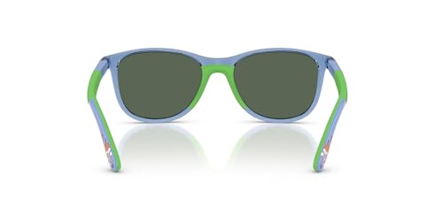 Ray-Ban RJ9077SF Low Bridge Fit Sunglasses, Transparent Blue/Dark Green, 49 mm4