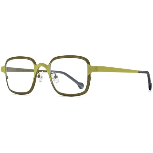 Image of FONEX Colorful Pure Titanium Glasses Frame Women Retro Round Eyeglasses
