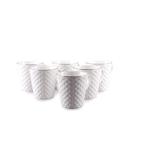 Image of Clay Craft Fine Ceramic Coffee Mugs Set of 6 Perfect for Kitchen and Home Decor