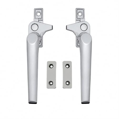 Aluminium Alloy Left and Right Hand Side Locking Handle for Casement Windows (Silver)
