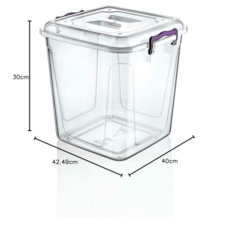SAFRI 40L Clear Kitchen Pantry Storage Container Fridge Freezer Dishwasher Microwave Safe Food Storage Box Organizer Meal Carrier (40 Litre) - Image 6