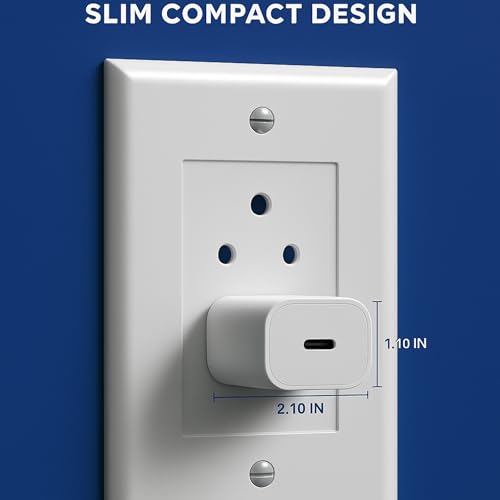 Image of KALIAT 20W USB-C To Lightning Charger For iPhone A- Mfi Certified Fast Charging Adapter With Cable|Apple Type-C Power Plug For iPhone 14 /13 /12 /11 Pro Max,iPad,Airpods,XR,8 Plus A- Wall Charger,White