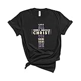 ORELET I Can Do All Things Through Christ Who Strengthens Me Croos T Shirt for Kids Fashion Graphic Tee Shirts (as1, Age, 8_Years, Youth Size, Black, 8 Years)