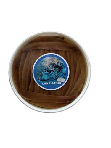 Los Picones Gourmet® Anchoas de Santoña en Aceite de Oliva I Tarrina (400gr/ 40 Filetes Extra Grandes) I Anchoas del Cantábrico Gourmet 000 I Salazones y Ahumados I Productos Gourmet.