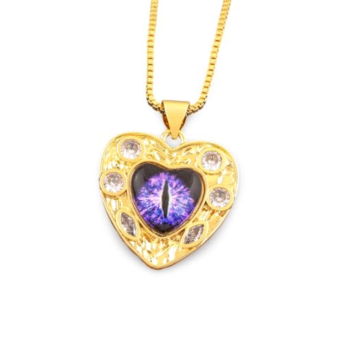 Collier œil en cœur brillant aux finitions de bijoux pavés d'exception