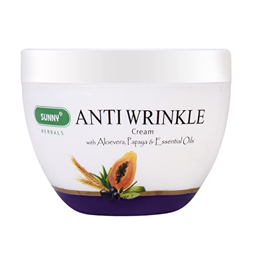Sunny Herbals Anti Wrinkle Cream | With Aloevera, Papaya & Essential Oils | Prevents Degeneration, Maintains Elasticity and Deeply Hydrates for Firm, Supple & Youthful Skin |125 gm