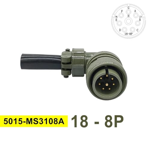 Conector militar MIL-C 5015 MS3108A angular 18-8P de 1 unidad para cableado industrial 2