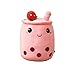 Peluche Bubble Tea - Strawberry Plush Pillow - Peluche Coussin - Coussin Peluche - Mignon Oreiller en Peluche - Coussin Doux Jouets en Peluche - pour Enfants Cadeau Danniversaire