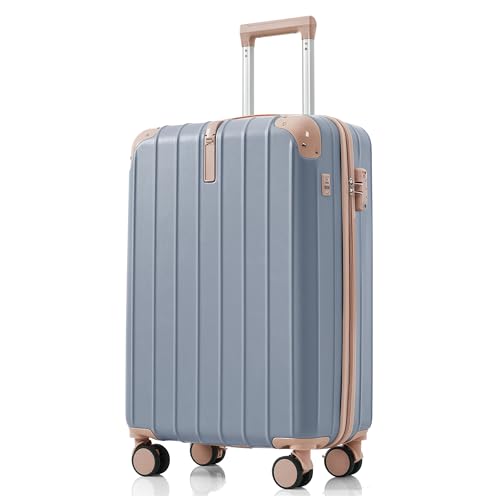 スーツケース Lサイズ ダブルキャスター ストッパー付き フック USBポートスマホスタンド ドリンクホルダー TSAロック 海外 修学旅行 合宿 ビジネス出張 女性 男性 軽量 大容量 静音 7~14日 大型 容量97.9L 76*50*30cm (ブル