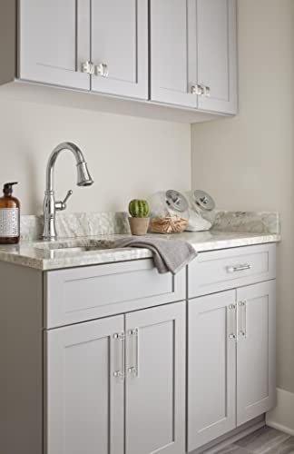 Image of Amerock | Cabinet Pull | Polished Chrome | 5-1 /16 inch (128 mm) Center to Center | Davenport | 1 Pack | Drawer Pull | Drawer Handle | Cabinet Hardware