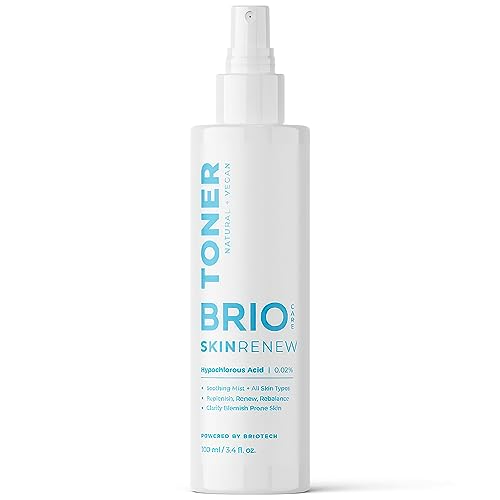 BRIOTECH Skin Renew Toner visage Spray - Tonique facial à l'acide hypochlorique pur - Spray hydratant pour le visage - Spray hydratant pour le visage - Spray pour tous les types de peau - Spray brume