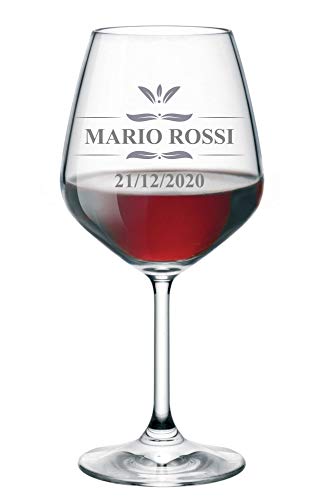 Calice da Vino Personalizzato con Nome Incisione Compleanno (Nome e...