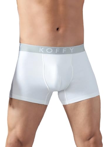 Image of KOFFY Men's Stretchable Cotton Lycra Long Trunk with C-Type Front Open | Wrinkle-Free | Ultra-Soft Elastic